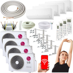 KLIMATYZATOR ŚCIENNY LG STANDARD 2 WiFi 2,5kW ZESTAW DO MONTAŻU 3MB - 4 szt