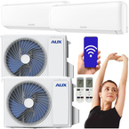 KLIMATYZATOR ŚCIENNY AUX Q-SMART PLUS II 2,7 kW WiFi GRZANIE LED UV - 2 szt
