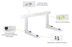 WSPORNIK KLIMATYZATORA UCHWYT SCIENNY Z POPRZECZKĄ RODIGAS MS257 55 CM