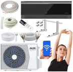 KLIMATYZATOR ŚCIENNY AUX C-SMART ONYX 2,7 kW ZESTAW SAMODZIELNY MONTAŻ 5MB