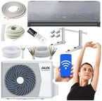 KLIMATYZATOR ŚCIENNY AUX C-PRO GREY 3,5kW ZESTAW SAMODZIELNY MONTAŻ 5MB