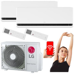 KLIMATYZATOR ŚCIENNY LG DUALCOOL SOFT AIR DELUXE 2x2,5kW MULTISPLIT GRZANIE