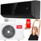 KLIMATYZATOR ŚCIENNY TCL ELITE XA82IN 3,4 kW CZARNE LUSTRO WiFi GRZANIE
