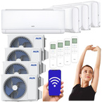 KLIMATYZATOR ŚCIENNY AUX Q-SMART ECO 5,3 kW WiFi GRZANIE LAMPA UV - 4 szt.