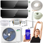 KLIMATYZATOR ŚCIENNY AUX MULTISPLIT J-SMART ART 2 x 2,7 kW WIFi ZESTAW 3MB