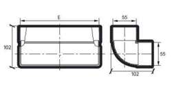 KOLANO PIONOWE WENTYLACJA 110X55 90° airRoxy